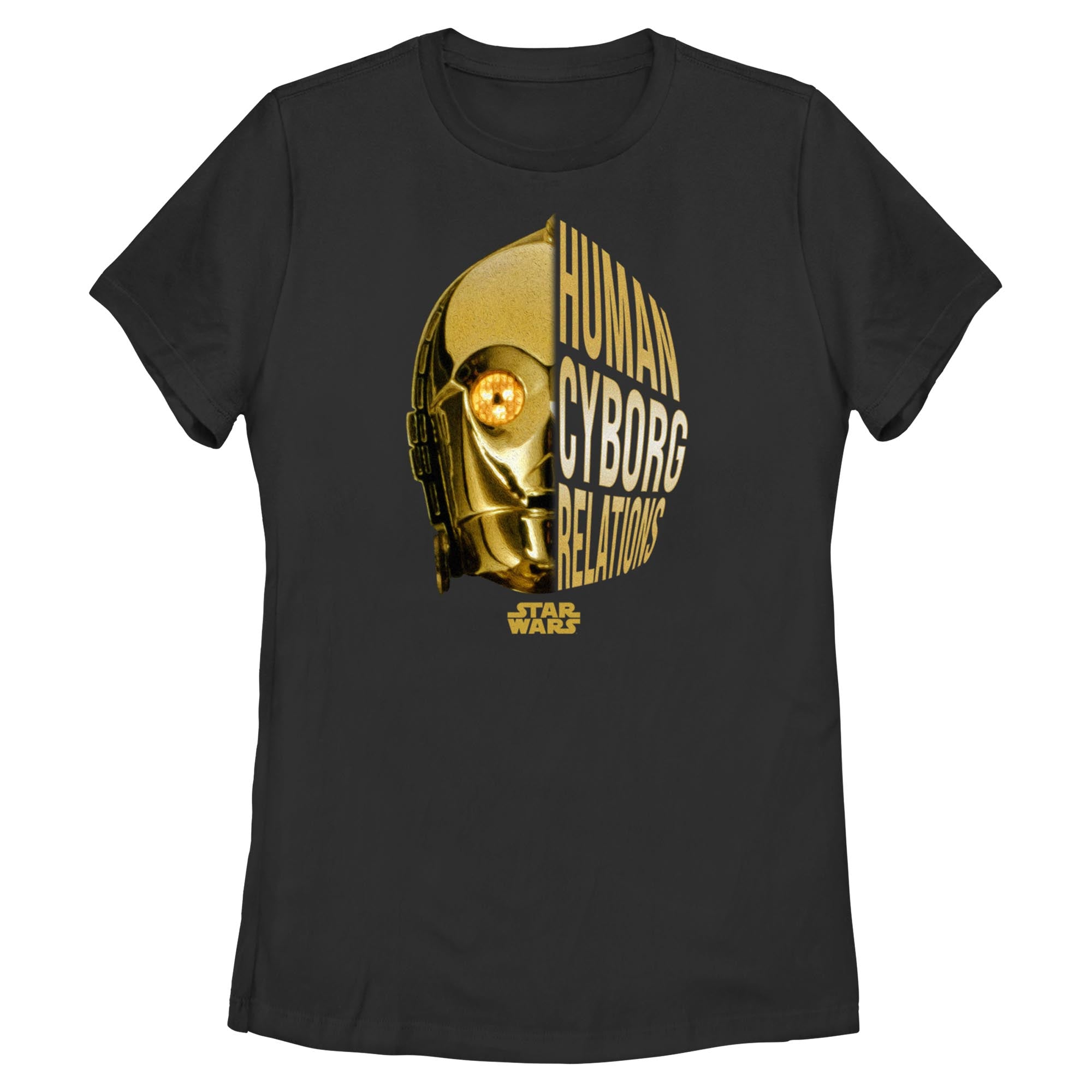 Junior's Star Wars C3Po Dark Split T-Shirt